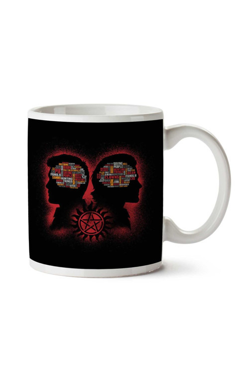 Art hedi̇ye Hunters Phrenology Supernatural Sam And Dean Winchester İki Tarafı Baskılı Kupa Bardak