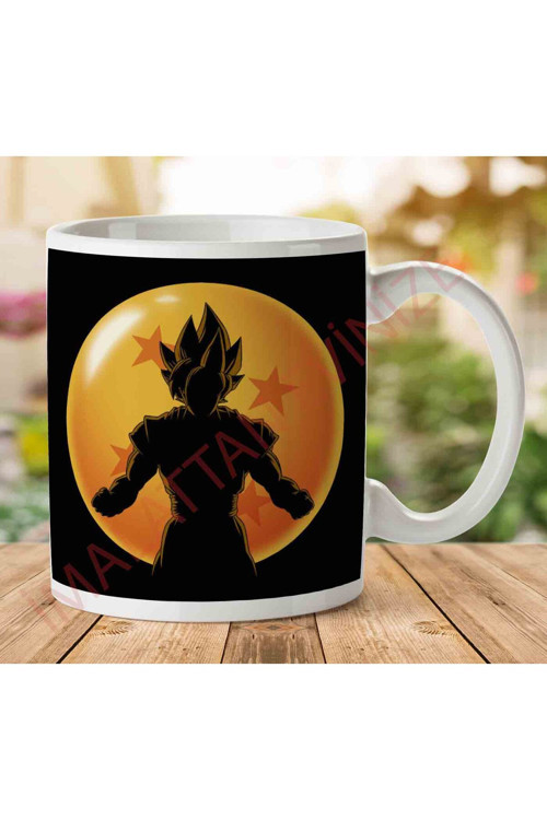 Art hedi̇ye 1-1917 Saiyan Dragon Ball Silhouette Dragon Ball Super İki Tarafı Baskılı Kupa Bardak.jpg