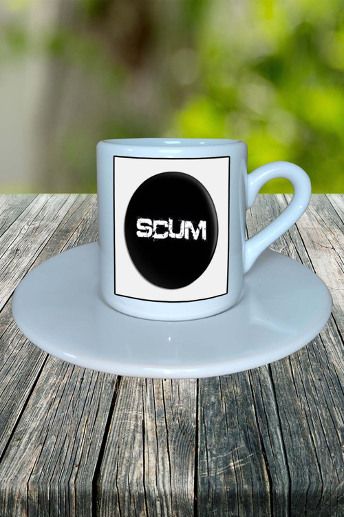 scum Oyun Baskılı Türk Kahvesi Fincanı Tabaklı Kişiye Özel Model 2