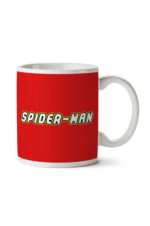 Art hedi̇ye Spiderman Lego Logo Red Tee İki Tarafı Baskılı Kupa Bardak