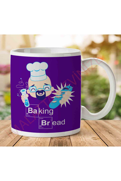 Art hedi̇ye 1-795 Baking Kawaii Bread Breaking Bad Heisenbergjpeg İki Tarafı Baskılı Kupa Bardak.jpg