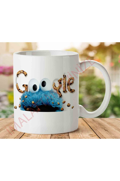Art hedi̇ye Google Kurabiye Canavarı İki Tarafı Baskılı Kupa Bardak.jpg