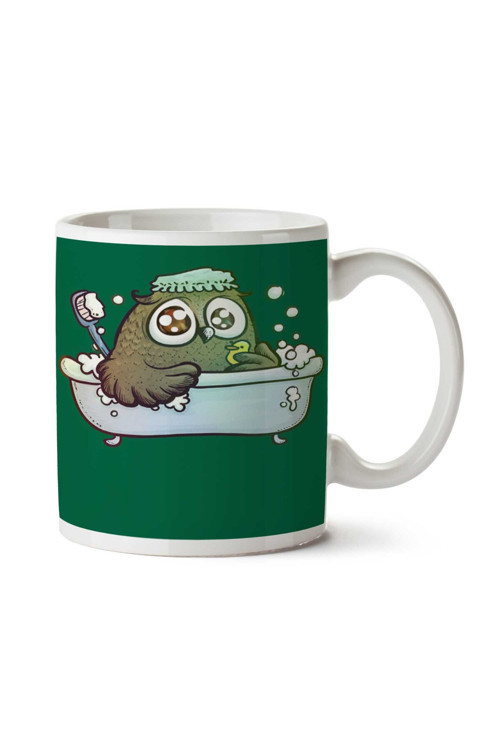 Art hedi̇ye owl having a bath İki Tarafı Baskılı Kupa Bardak