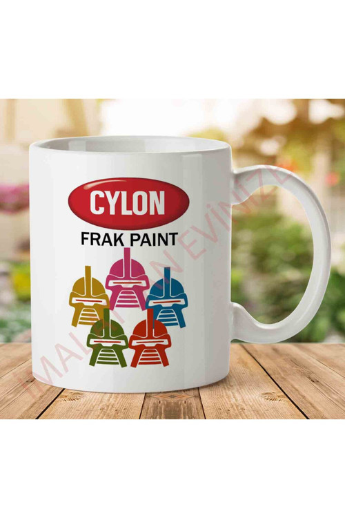 Art hedi̇ye 1-801 Battlestar Galactica Cylon Frak Paint İki Tarafı Baskılı Kupa Bardak.jpg