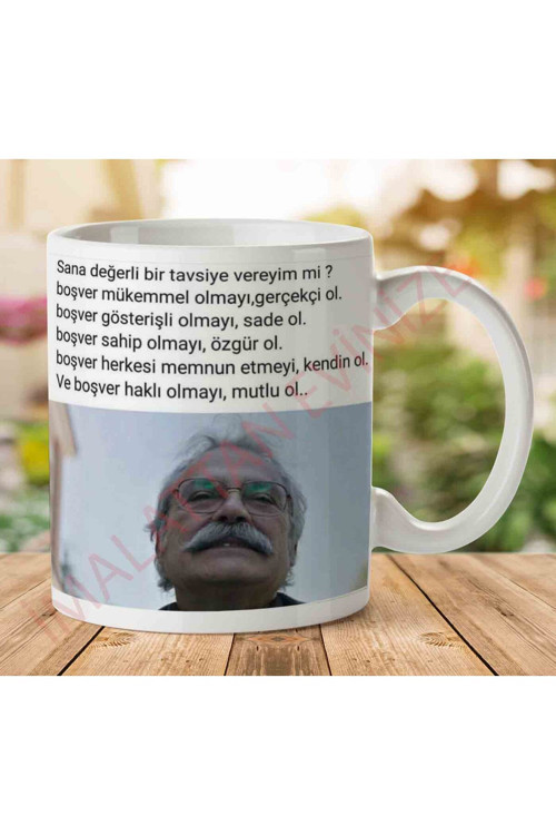 Art hedi̇ye A2629 Haluk Bilginer Tavsiye İki Tarafı Baskılı Kupa Bardak.jpg
