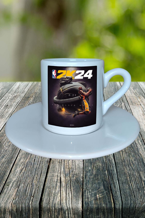 NBA 2K Oyun Baskılı Türk Kahvesi Fincanı Tabaklı Kişiye Özel Model 2