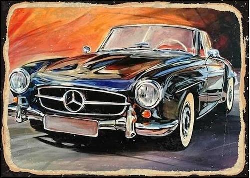 Klasik Mercedes Araba Tasarım Ahşap Poster 20x30