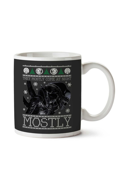 Art hedi̇ye Xenomorph Aliens Christmas Knit İki Tarafı Baskılı Kupa Bardak