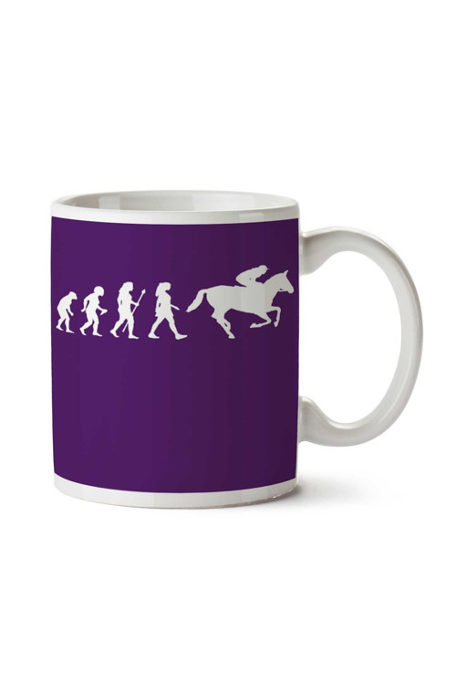Art hedi̇ye Funny Women's Horse Racing Jockey Evolution İki Tarafı Baskılı Kupa Bardak