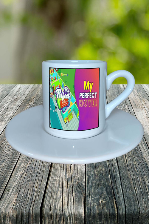 my perfect hotel Mobil Oyun Baskılı Türk Kahvesi Fincanı Tabaklı kişiye özel model 1