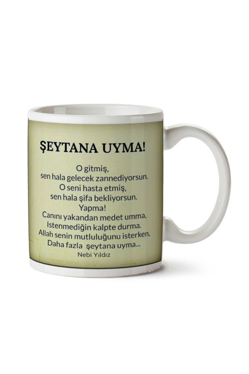 Art hedi̇ye Nebi Yıldız Şeytana Uyma İki Tarafı Baskılı Kupa Bardak