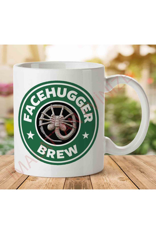 Art hedi̇ye 1-754 Alien Facehugger Brew Coffee Starbucks İki Tarafı Baskılı Kupa Bardak.jpg