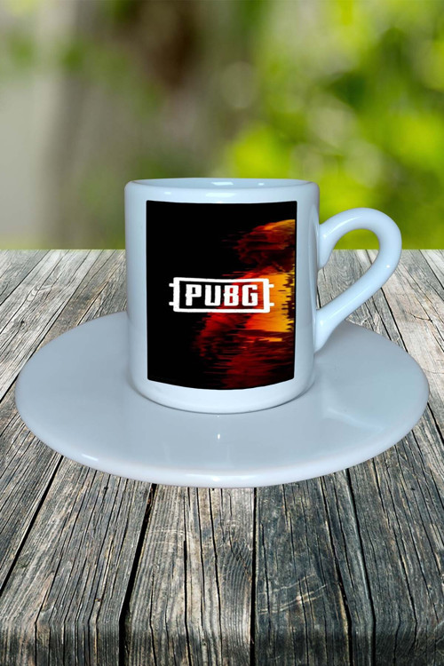 pubg Oyun Baskılı Türk Kahvesi Fincanı Tabaklı Kişiye Özel Model 6