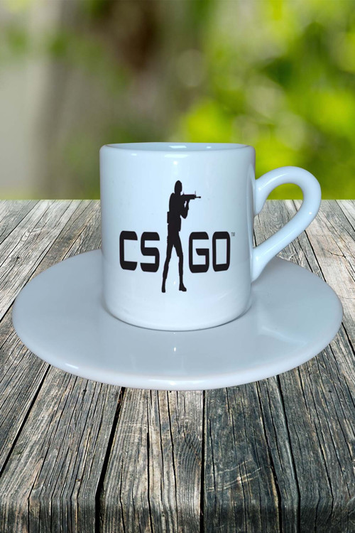 counter strike cs cs:go cs 2 Oyun Baskılı Türk Kahvesi Fincanı Tabaklı Kişiye Özel Model 5
