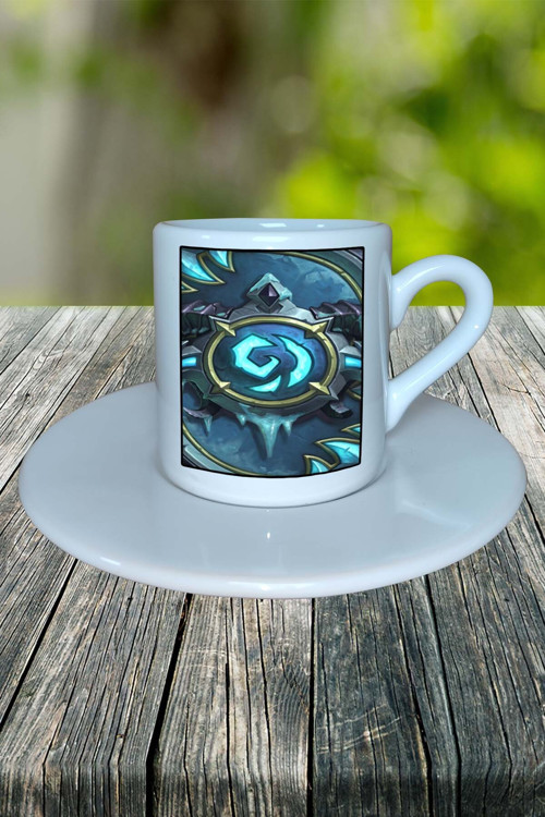 hearthstone Oyun Baskılı Türk Kahvesi Fincanı Tabaklı Kişiye Özel Model 15