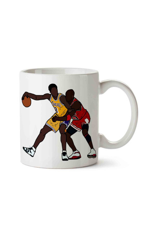 Art hedi̇ye Basketbolcu Kobe Bryant VS Michale Jordan İki Tarafı Baskılı Kupa Bardak.jpg