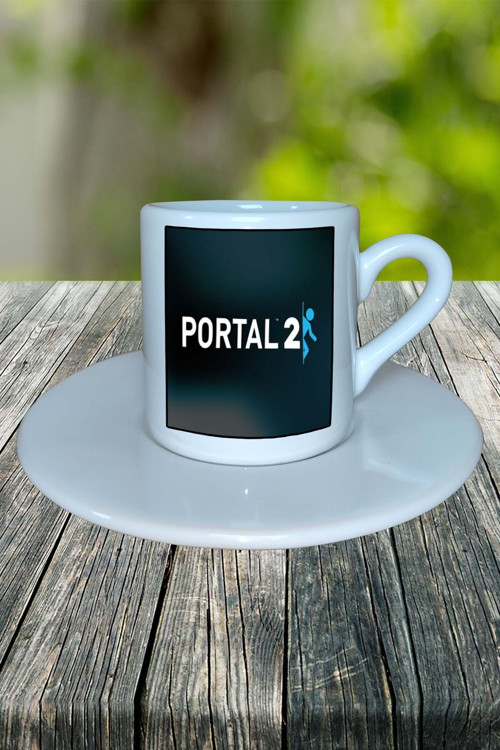 portal Oyun Baskılı Türk Kahvesi Fincanı Tabaklı Kişiye Özel Model 3