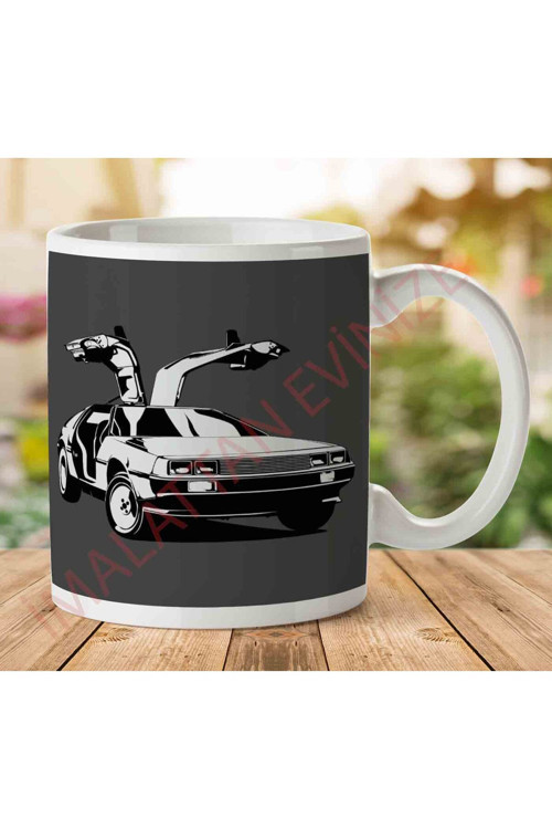 Art hedi̇ye 1-862 Delorean Back To The Future İki Tarafı Baskılı Kupa Bardak.jpg
