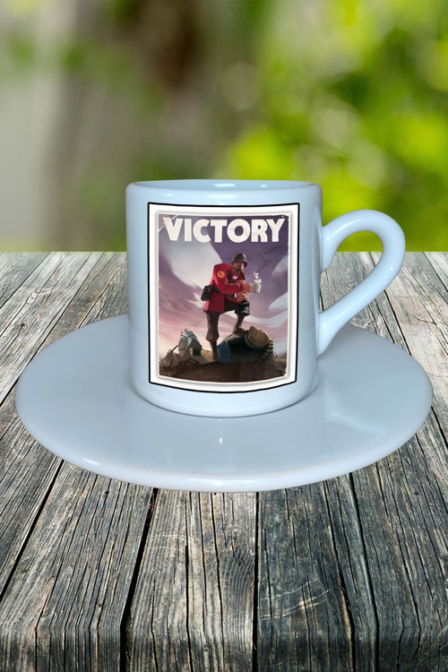 team fortress Oyun Baskılı Türk Kahvesi Fincanı Tabaklı Kişiye Özel Model 4