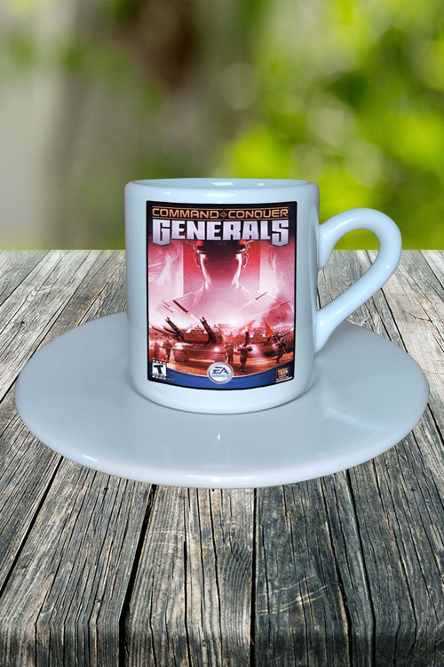 generals combat Oyun Baskılı Türk Kahvesi Fincanı Tabaklı Kişiye Özel Model 1