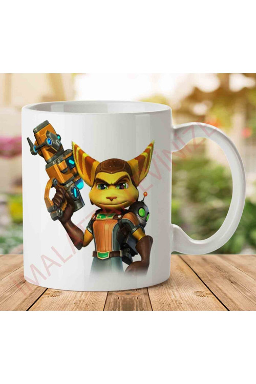 Art hedi̇ye A2537 Ratchet Clank İki Tarafı Baskılı Kupa Bardak.jpg