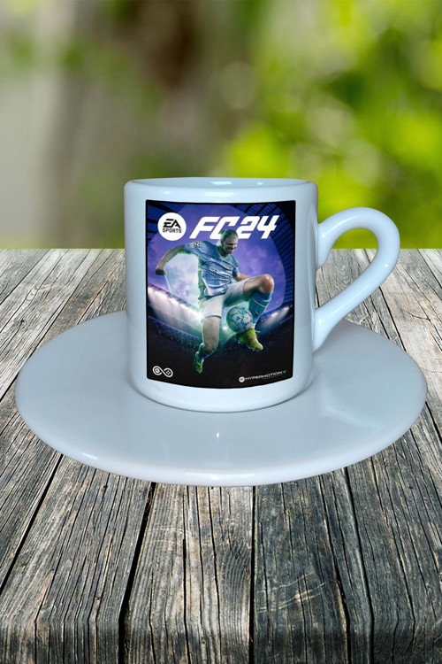 ea mobile fc Oyun Baskılı Türk Kahvesi Fincanı Tabaklı Kişiye Özel Model 1