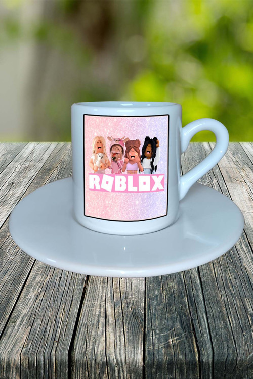 roblox Oyun Baskılı Türk Kahvesi Fincanı Tabaklı Kişiye Özel Model 4