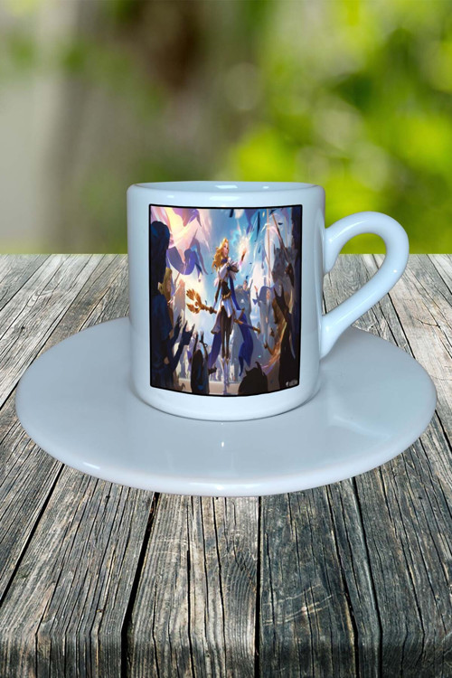 legends of runetera Mobil Oyun Baskılı Türk Kahvesi Fincanı Tabaklı kişiye özel model 1