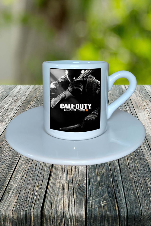 Call of Duty Oyun Baskılı Türk Kahvesi Fincanı Tabaklı Kişiye Özel Model 7