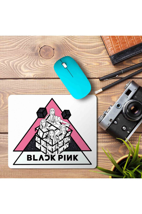 Art hedi̇ye Black Pink Üçgen Piramit Mouse Pad Baskılı Mouse Pad Mousepad.jpg