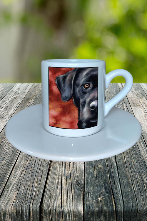 Labrador Retriever Köpek Baskılı Türk Kahvesi Fincanı Tabaklı Kişiye Özel Model 1