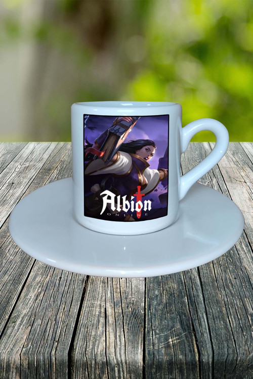 albion Oyun Baskılı Türk Kahvesi Fincanı Tabaklı Kişiye Özel Model 2