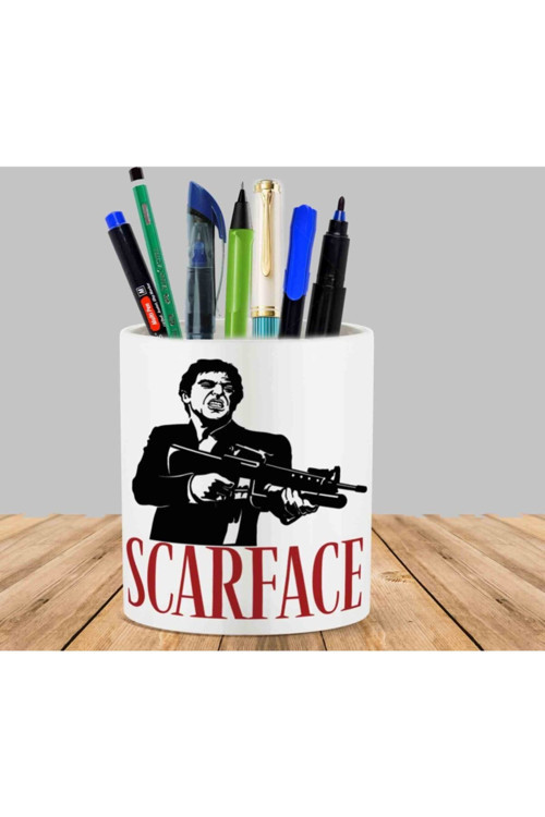 Art hedi̇ye Scarface Silah Kaktüs Sukulent Saksı Kalemlik