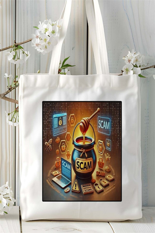 Art hedi̇ye honeypot Baskılı Bez Çanta omuz çantası Kişiye Özel desen 3