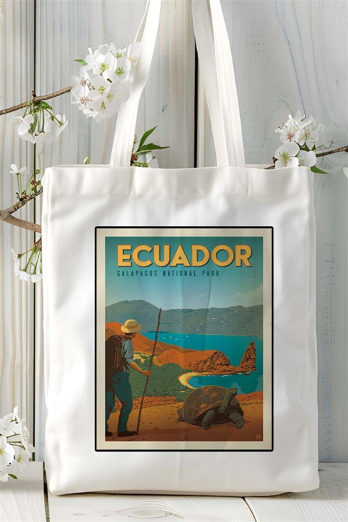Art hedi̇ye ecuador Baskılı Bez Çanta omuz çantası Kişiye Özel desen