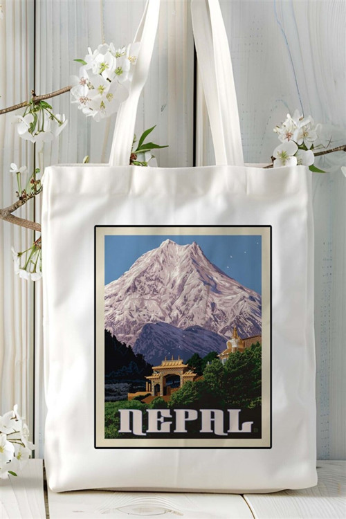 Art hedi̇ye nepal Baskılı Bez Çanta omuz çantası Kişiye Özel desen 2