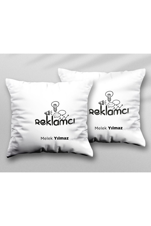 Art hedi̇ye Kişiye Özel Reklamcı İki ADET iki Tarafı Baskılı Yıkanabilir Yastık Kırlent Kılıfı