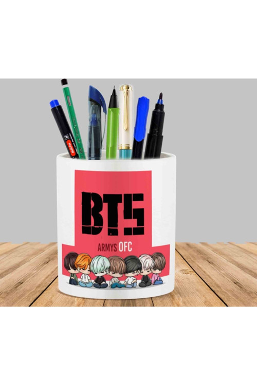 Art hedi̇ye Bts Çizgi Film Kaktüs Sukulent Saksı Kalemlik