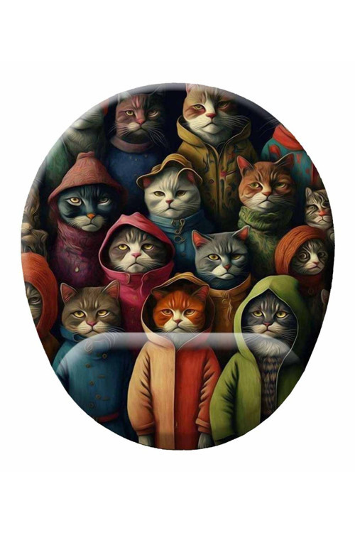 Art hedi̇ye Şüpheli Montlu Kediler Baskılı Bilek Destekli Mouse Pad Mousepad