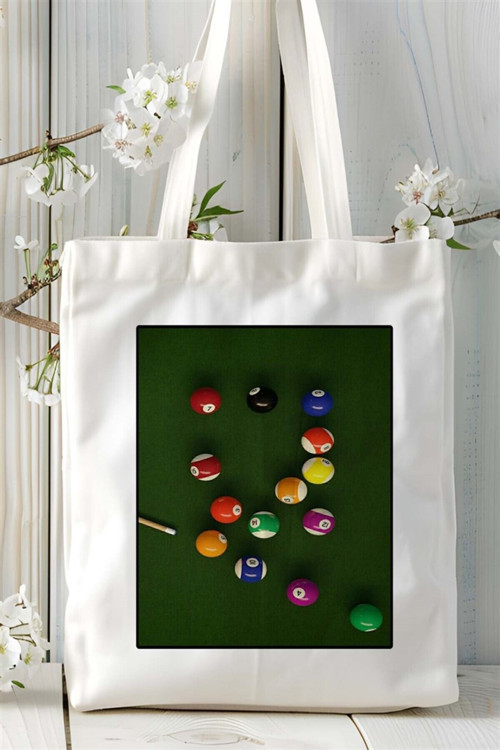 Art hedi̇ye bilardo Baskılı Bez Çanta omuz çantası Kişiye Özel desen 9