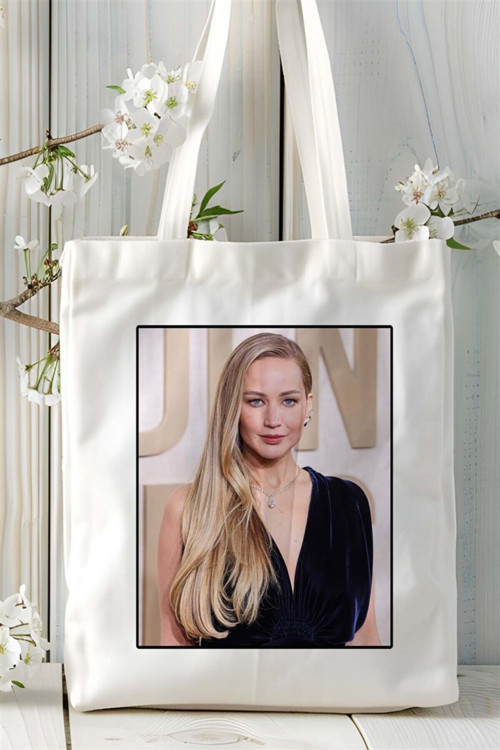 Art hedi̇ye jennifer lawrence Baskılı Bez Çanta omuz çantası Kişiye Özel desen 2