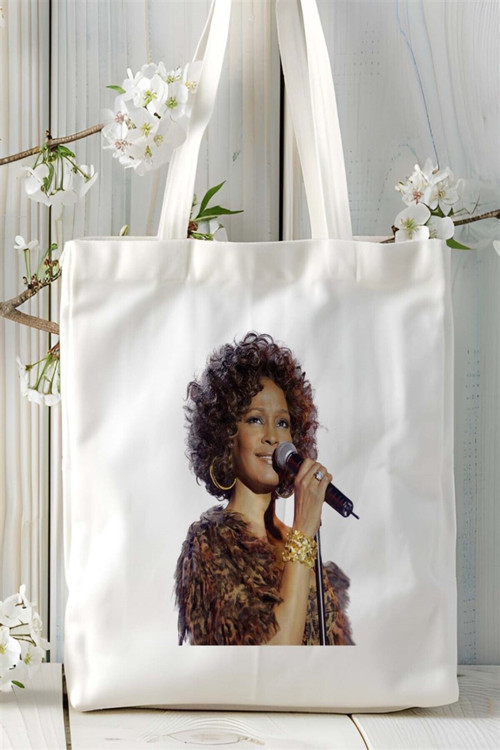 Art hedi̇ye Whitney Houston Baskılı Bez çanta Kişiye Özel Model 1