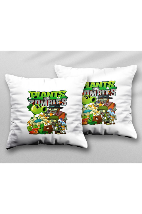 Art hedi̇ye PLANTS VS ZOMBIES İki ADET iki Tarafı Baskılı Yıkanabilir Yastık Kırlent Kılıfı