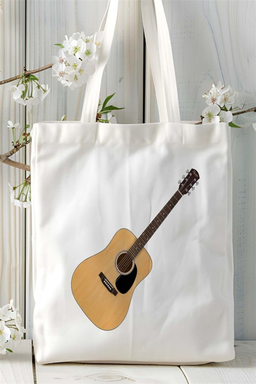 Art hedi̇ye akustik Baskılı Bez çanta Kişiye Özel Model 1