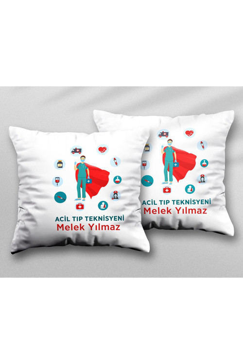 Art hedi̇ye Kişiye Özel Kadın Acil Tıp Teknisyeni İki ADET iki Tarafı Baskılı Yıkanabilir Yastık Kırlent Kılıfı