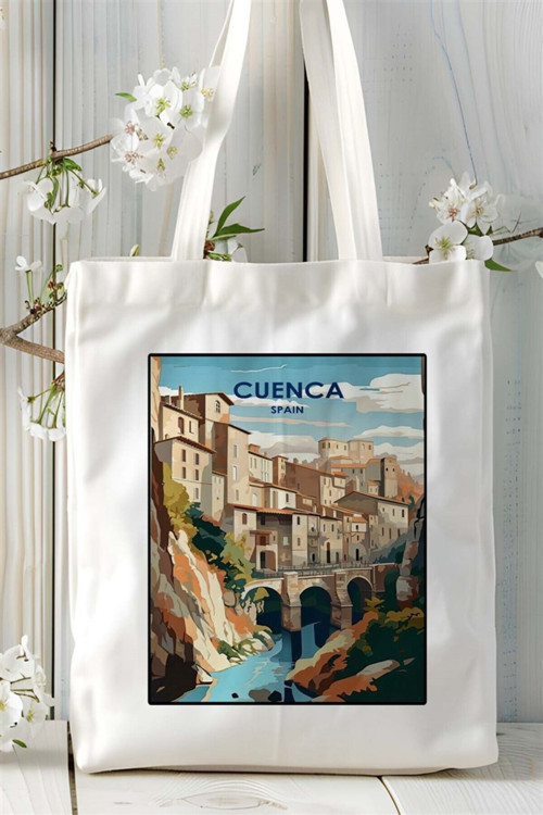 Art hedi̇ye cuenca Baskılı Bez Çanta omuz çantası Kişiye Özel desen