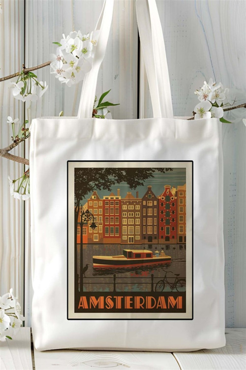 Art hedi̇ye amsterdam Baskılı Bez Çanta omuz çantası Kişiye Özel desen 10