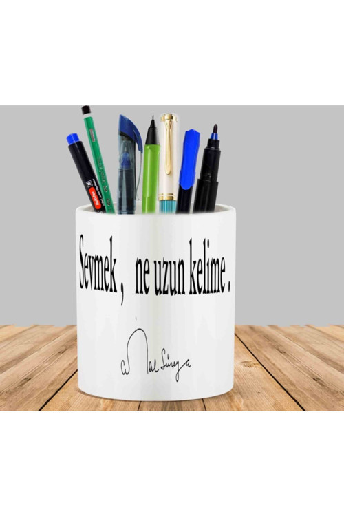 Art hedi̇ye Sevmek Ne Uzun Kelime Kaktüs Sukulent Saksı Kalemlik