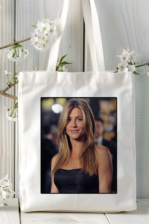 Art hedi̇ye jennifer aniston Baskılı Bez Çanta omuz çantası Kişiye Özel desen 3
