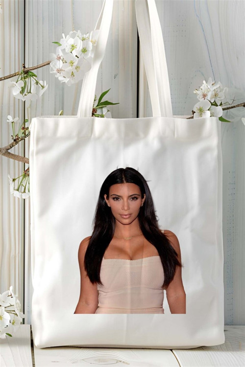 Art hedi̇ye Kim Kardashian Baskılı Bez çanta Kişiye Özel Model 1